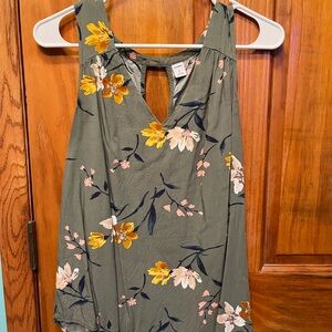 Old Navy Floral Tank Top - Olive Green